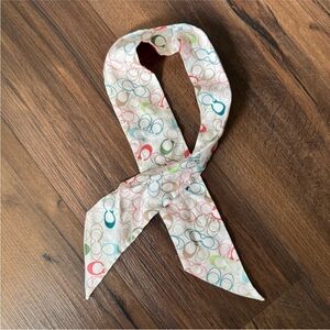 Coach 100%‎ Silk Multicolor Signature “C” Twilly Scarf